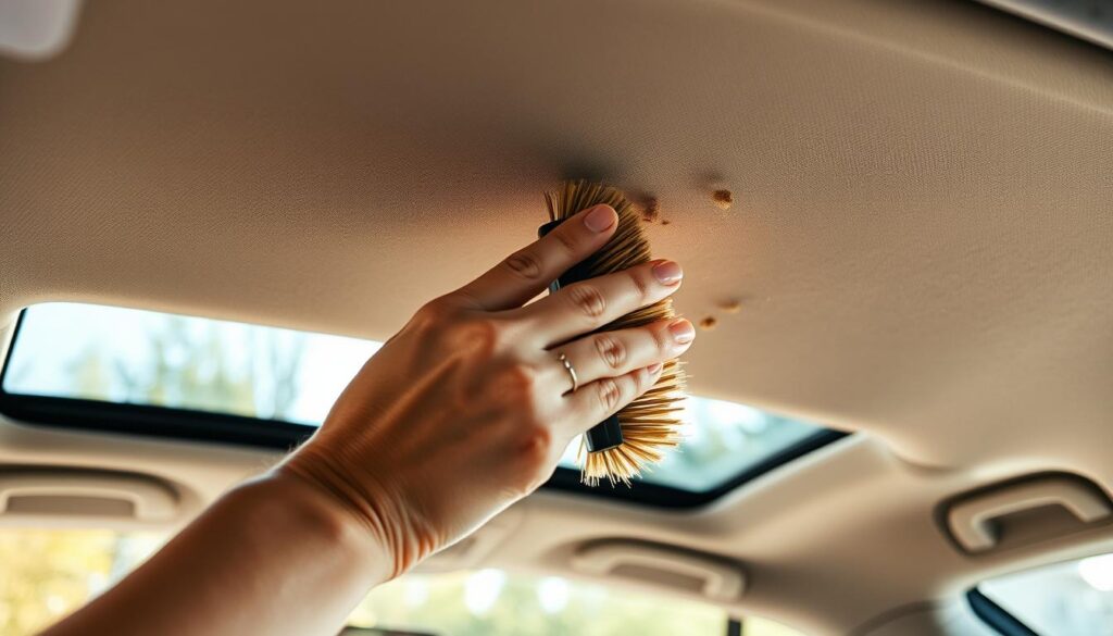 DIY car interior roof cleaning
